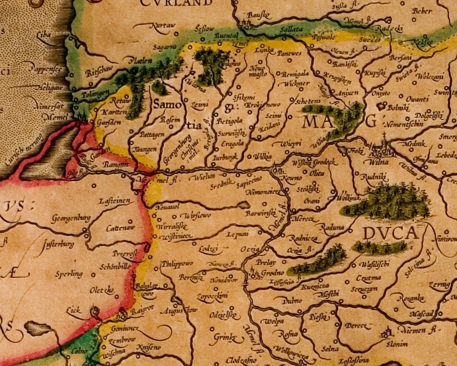 Merkatoriaus žemėlapio fragmentas, XVI a.